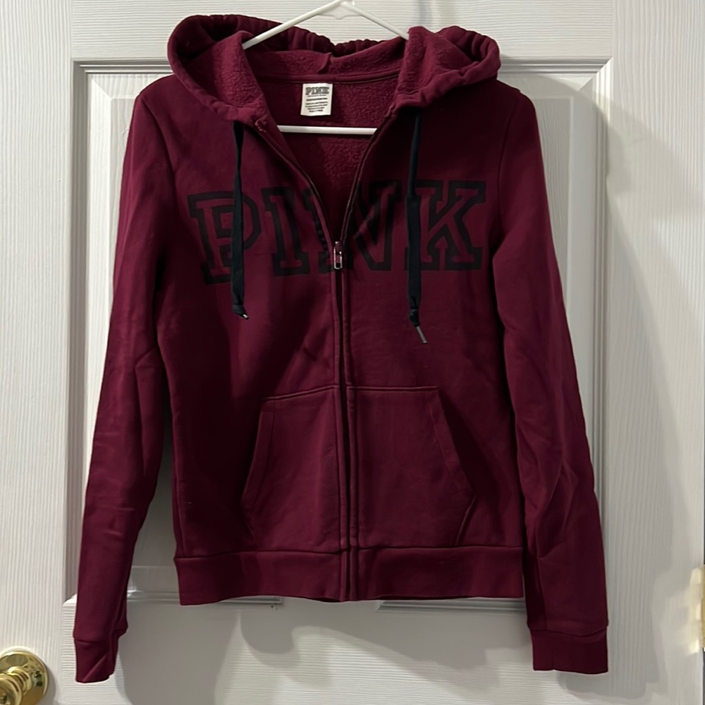 Pink Victoria’s Secret Zip Up Hoodie XS!